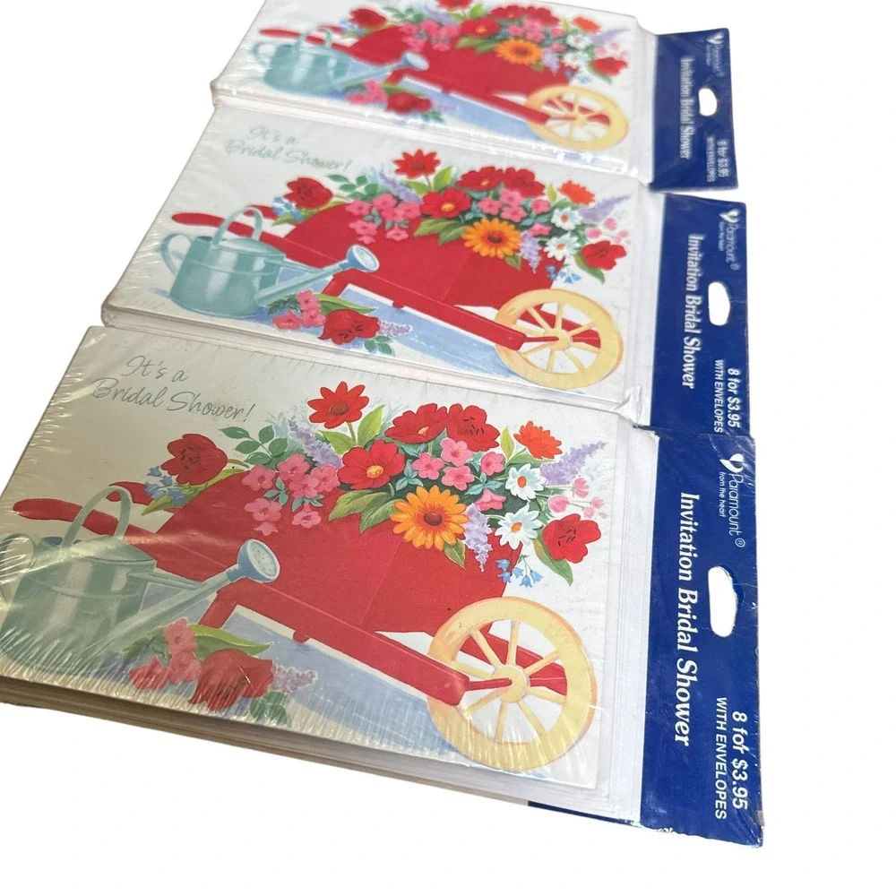 Paramount Bridal Shower Invitations Vintage Garden Floral‎ 24 Count 3 Packs NEW